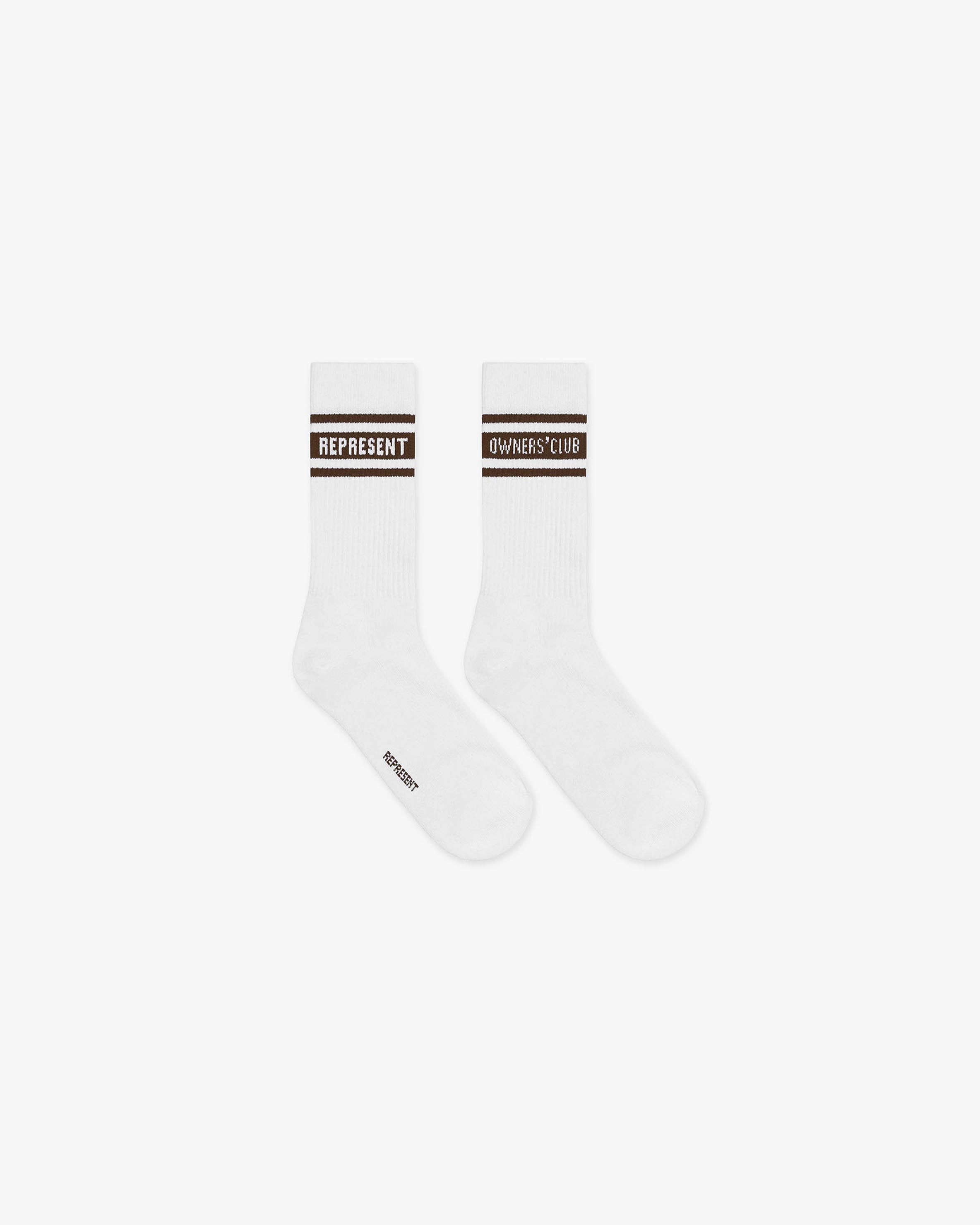 Represent Owners Club Socks - Flat White/Brown
